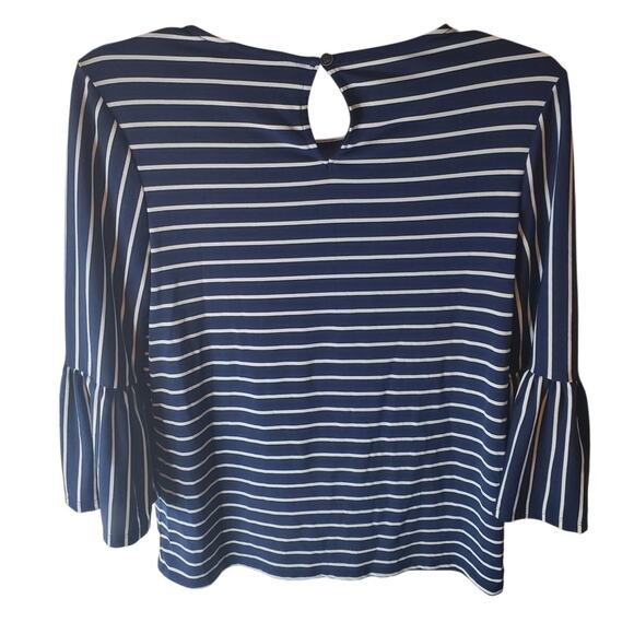 Chico's Dark Blue Bell Sleeve Blouse, Chico's 00/XS - Picture 3 of 6